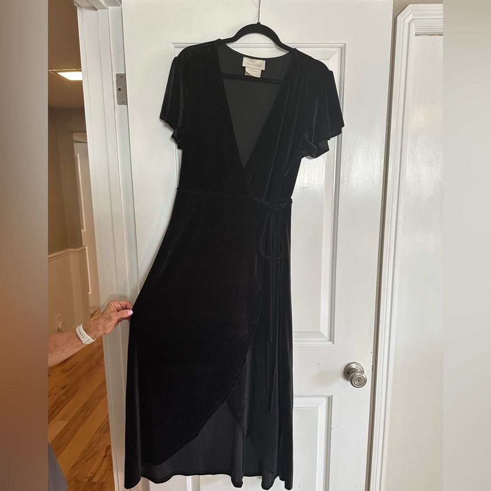 BHLDN Thrive Velvet Wrap Dress